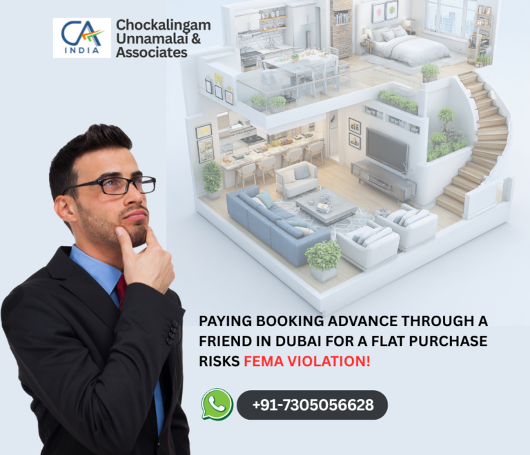 Paying booking advance through a friend in Dubai for a flat purchase risks FEMA violation!