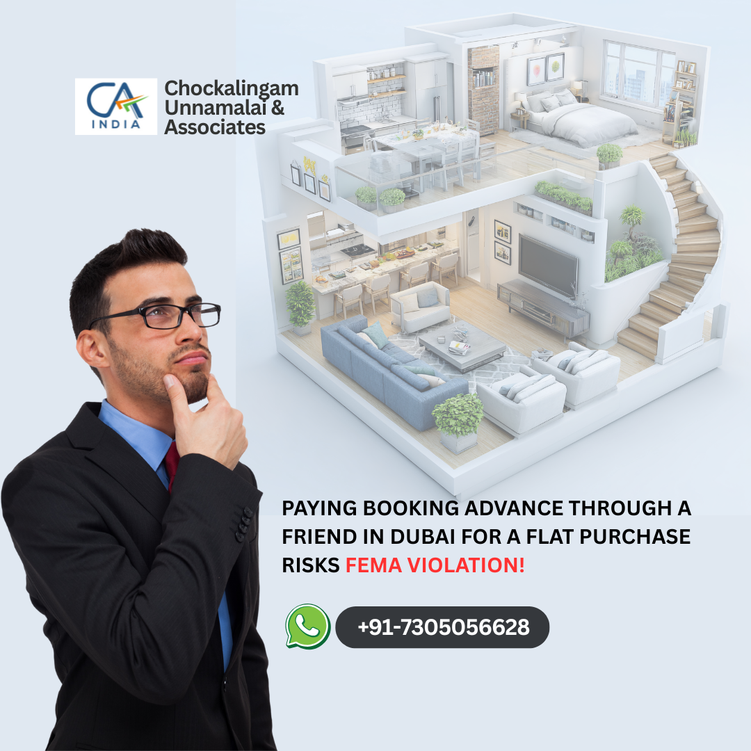Paying booking advance through a friend in Dubai for a flat purchase risks FEMA violation!